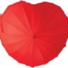 Зонт-трость «Сердце», красный,механический