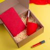Набор подарочный RUBY BABE: бизнес-блокнот, ручка, кружка, коробка, стружка, красный