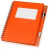 Блокнот «Контакт» с ручкой, оранжевый