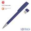 Ручка с флеш-картой USB 16GB «TURNUSsofttouch M», цвет темно-синий