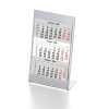 Календарь настольный на 2 года; серебристый; размер 23*10,5 см,сталь